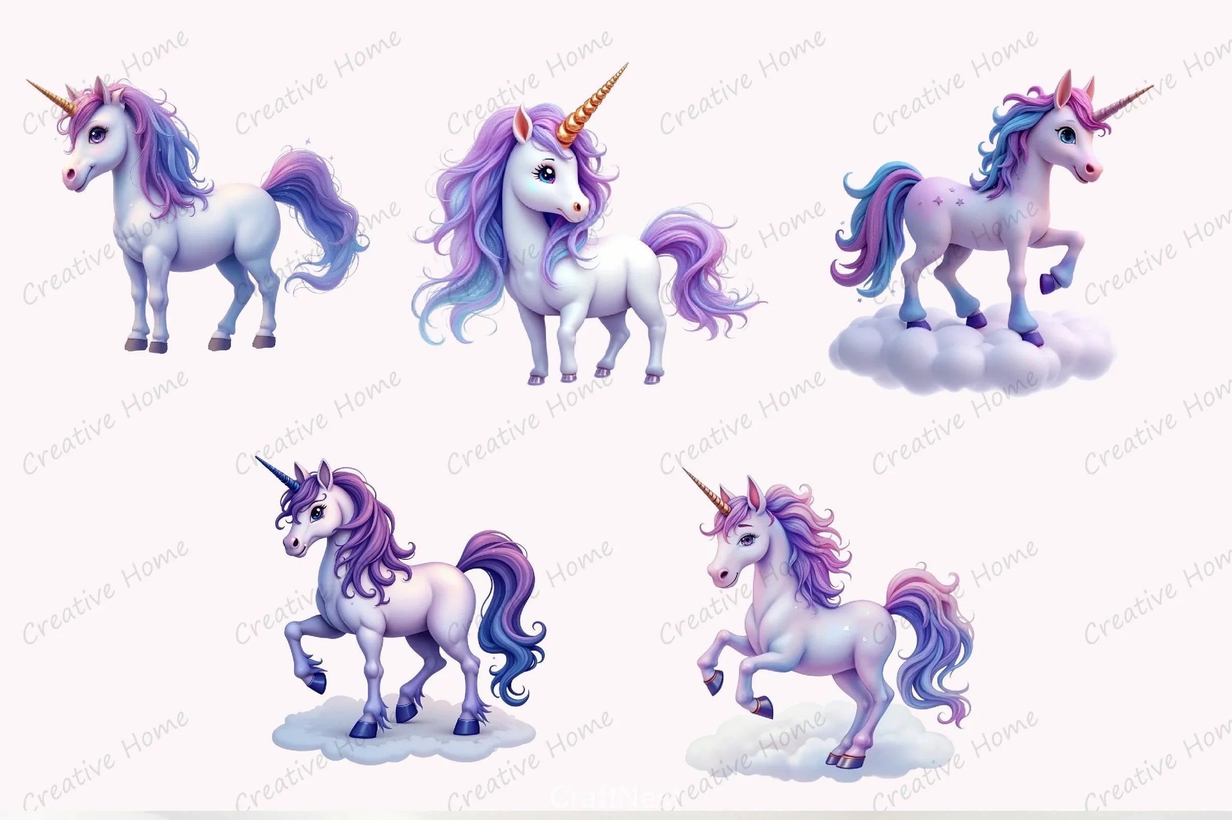 Galaxy Unicorn Clipart Bundle - CraftNest - Digital Crafting and Art