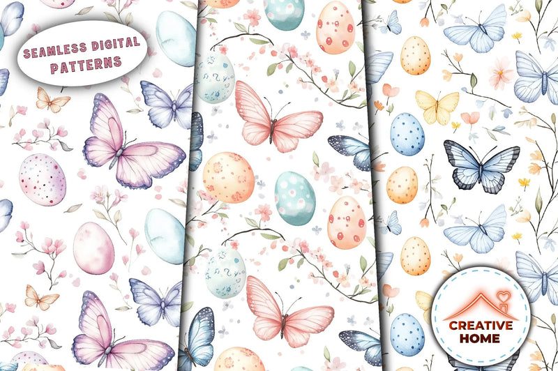 Easter Butterflies Eggs Blossoms Clipart Bundle - CraftNest - Digital Crafting and Art
