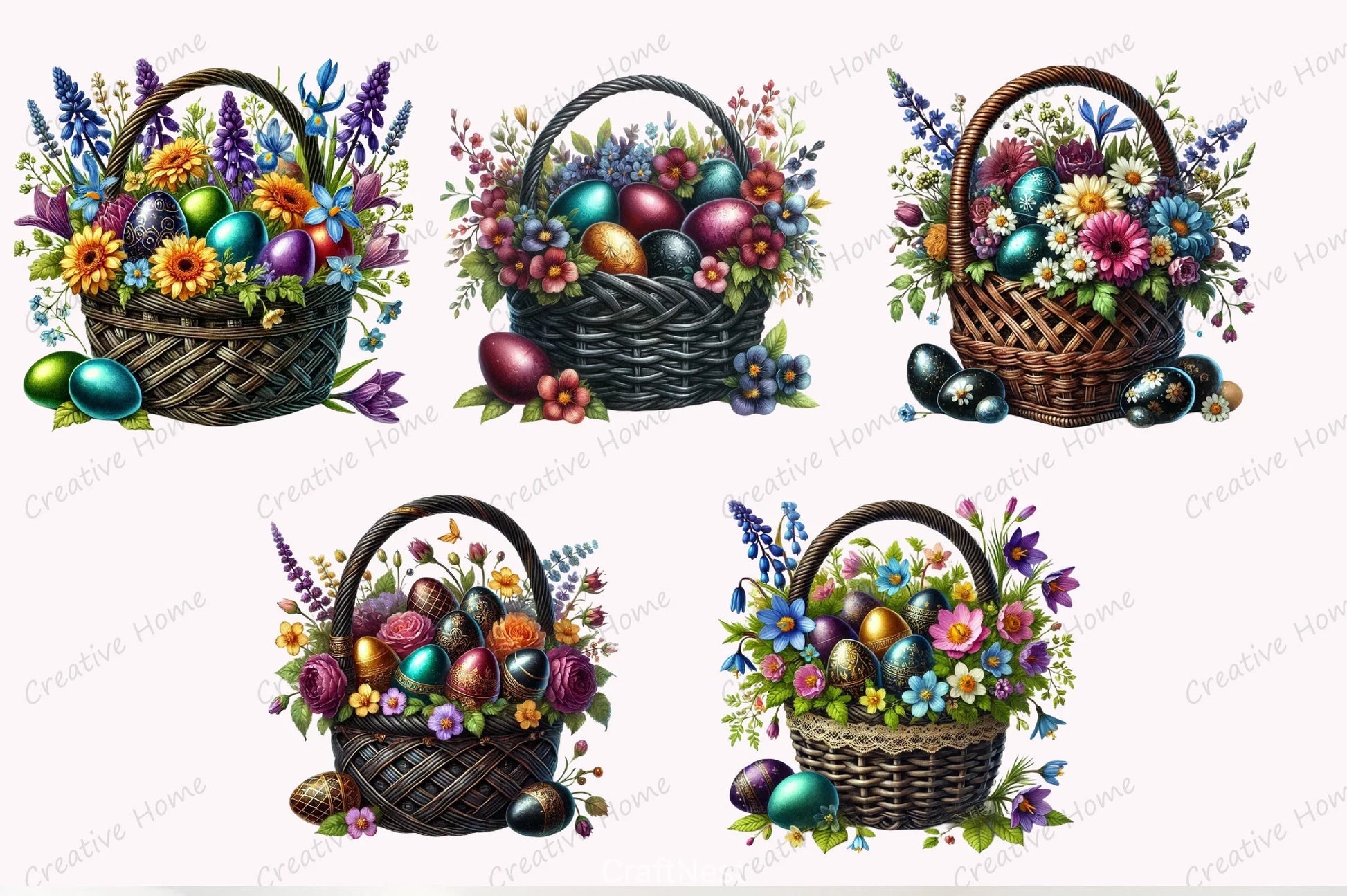 Gothic Easter Basket Clipart Bundle - CraftNest - Digital Crafting and Art