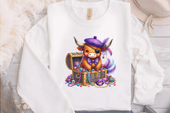 Mardi Gras Pirate Highland Cow Clipart Bundle - CraftNest - Digital Crafting and Art