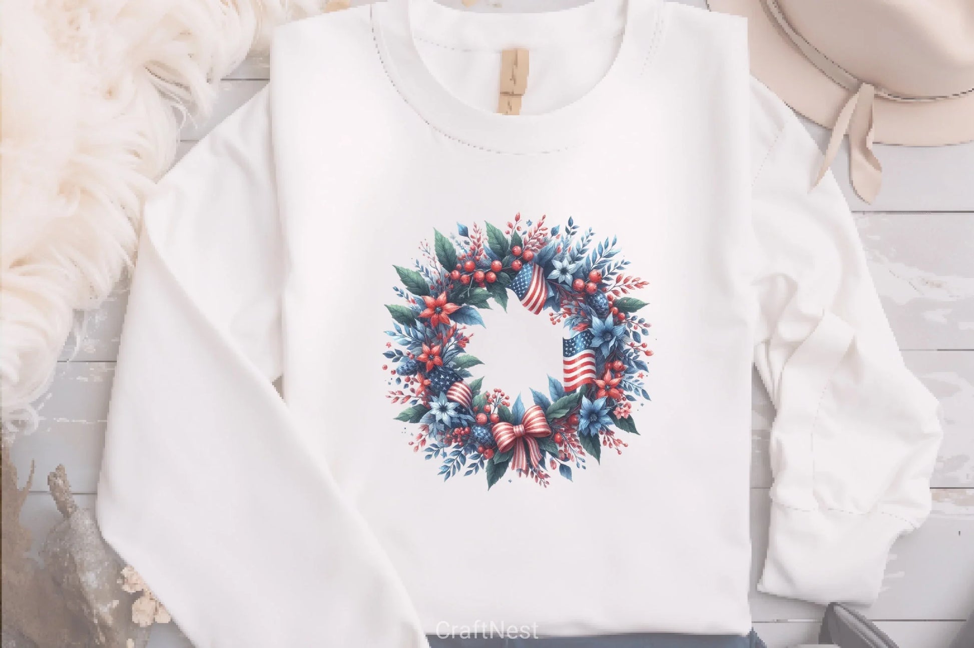 4th of July Wreath Clipart Bundle - CraftNest - Digital Crafting and Art