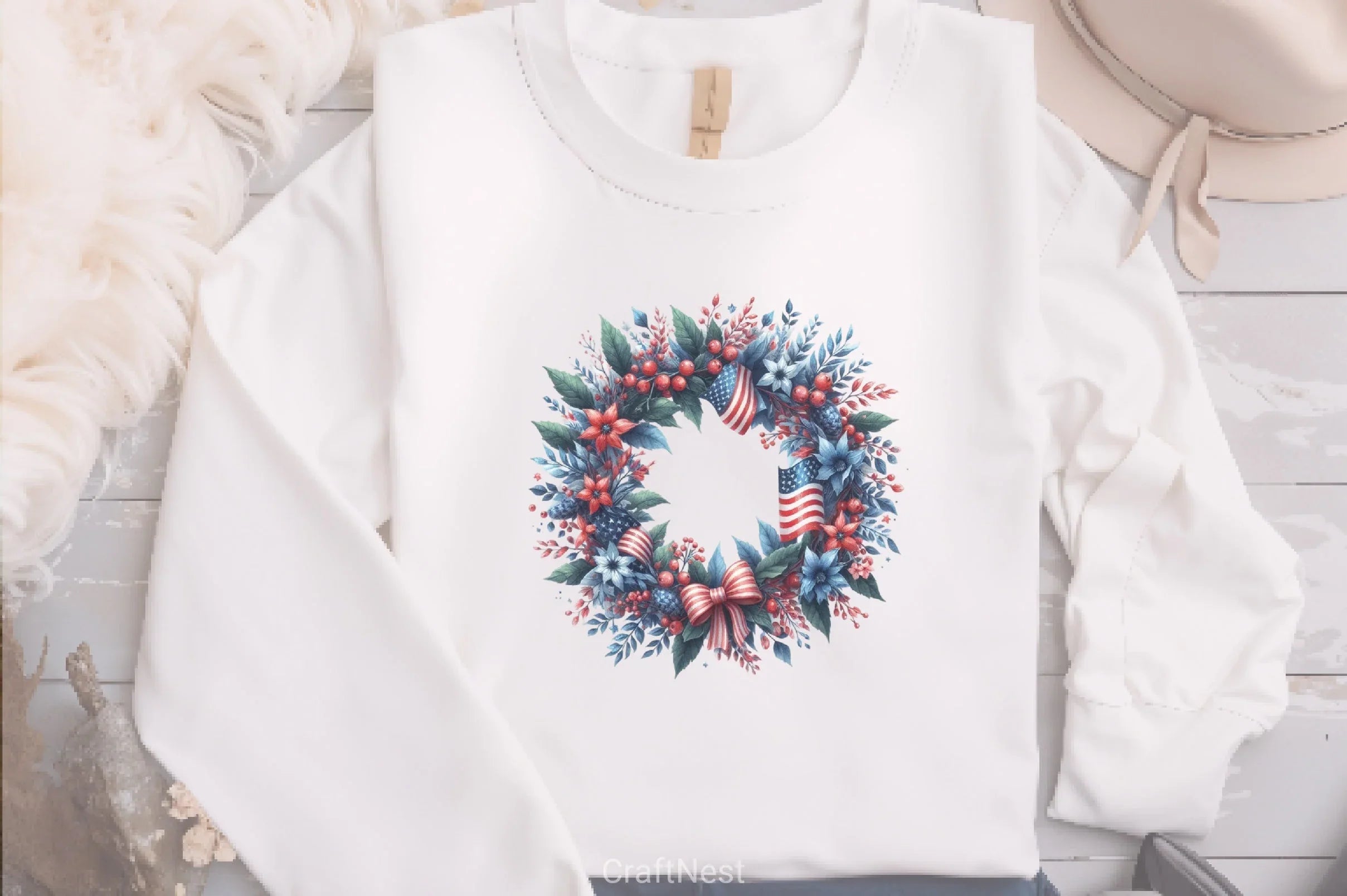 4th of July Wreath Clipart Bundle - CraftNest - Digital Crafting and Art