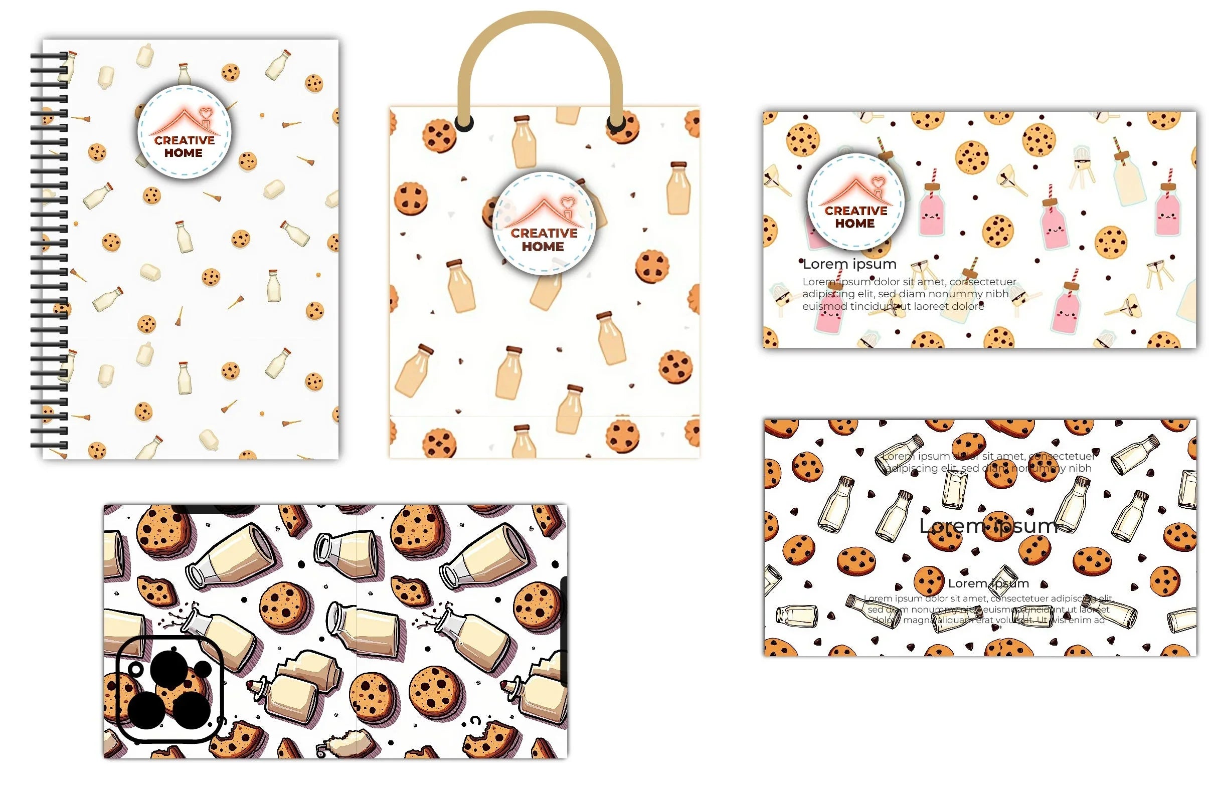 Milk & Cookies Vintage Pattern Clipart Bundle - CraftNest - Digital Crafting and Art