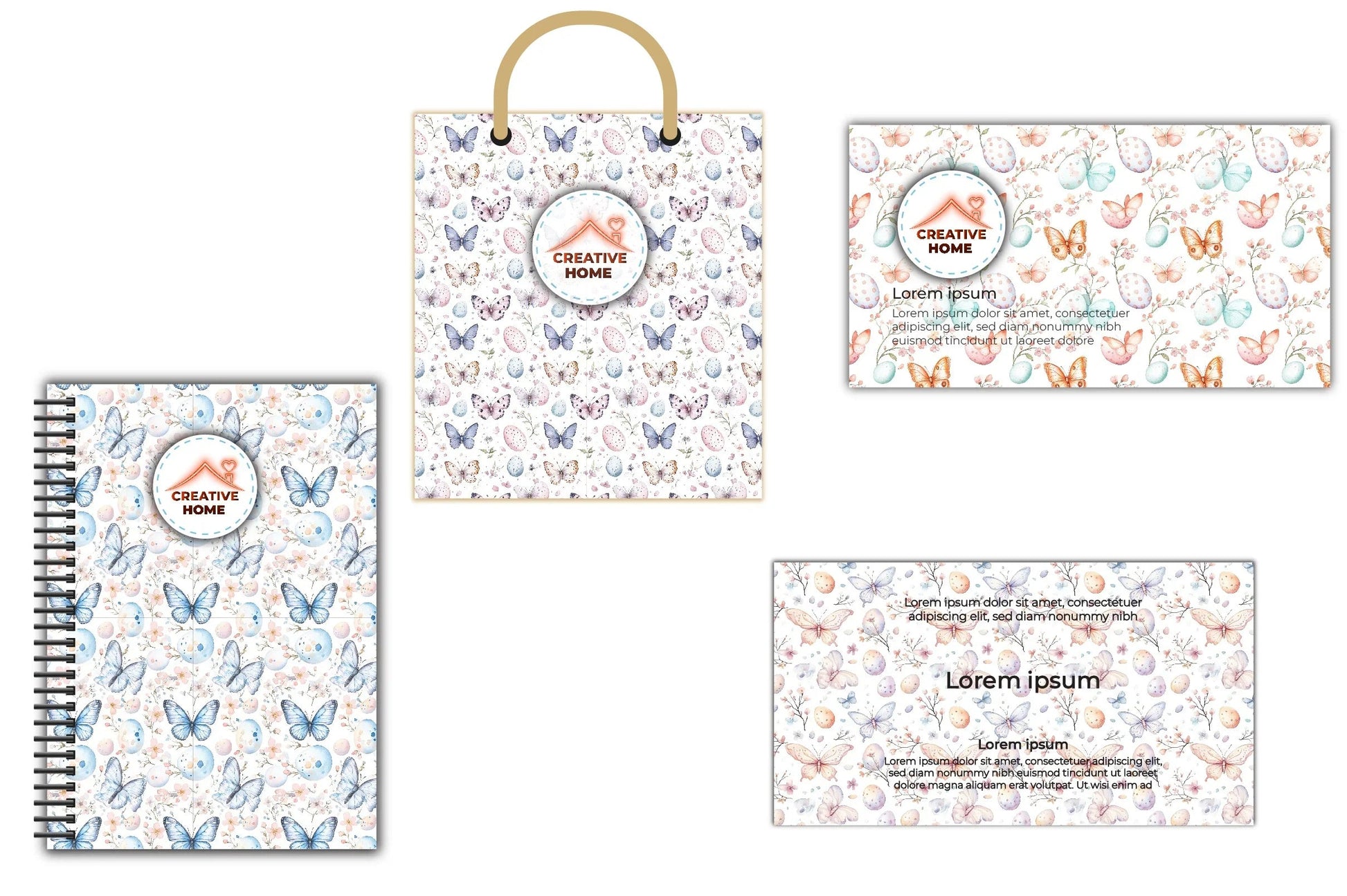 Easter Butterflies Floral Clipart Bundle - CraftNest - Digital Crafting and Art