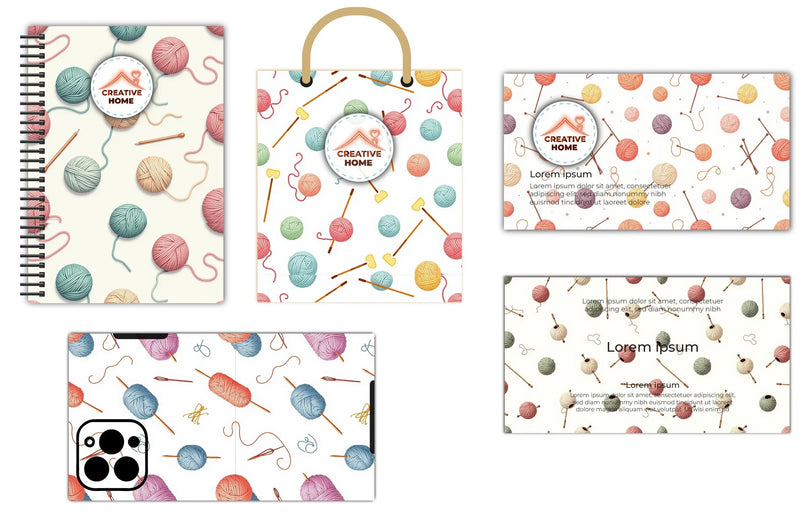 Cozy Yarn & Needle Pattern Clipart Bundle - CraftNest - Digital Crafting and Art