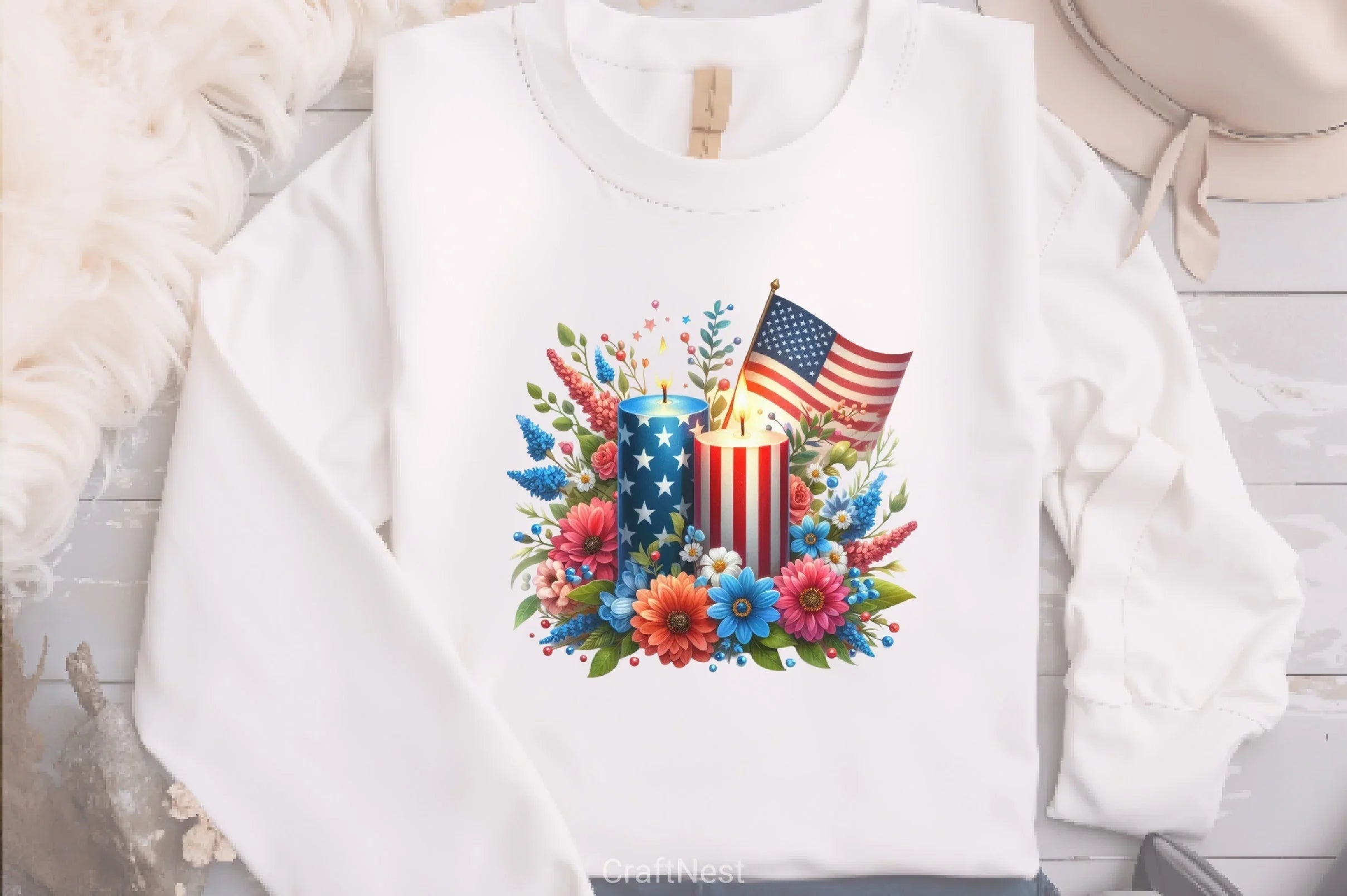 Patriotic Floral Clipart Bundle 2 - CraftNest - Digital Crafting and Art