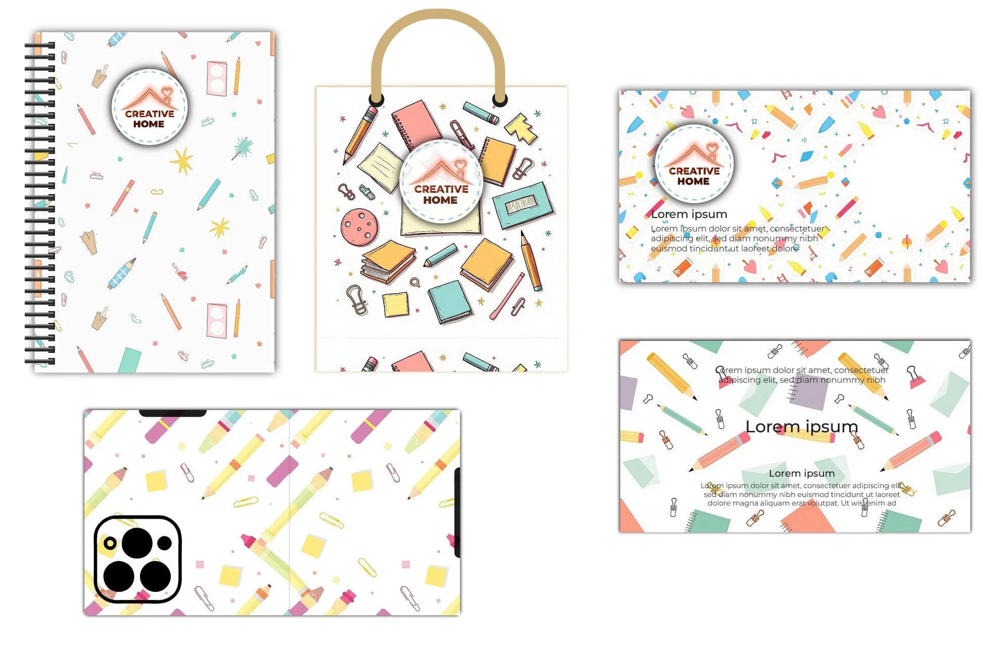 Minimalist Stationery Pattern Bundle - CraftNest - Digital Crafting and Art