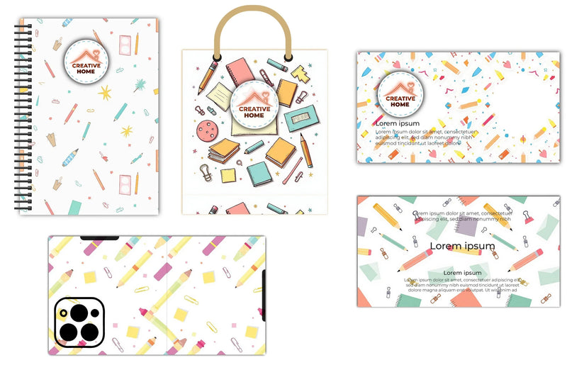 Minimalist Stationery Pattern Bundle - CraftNest - Digital Crafting and Art