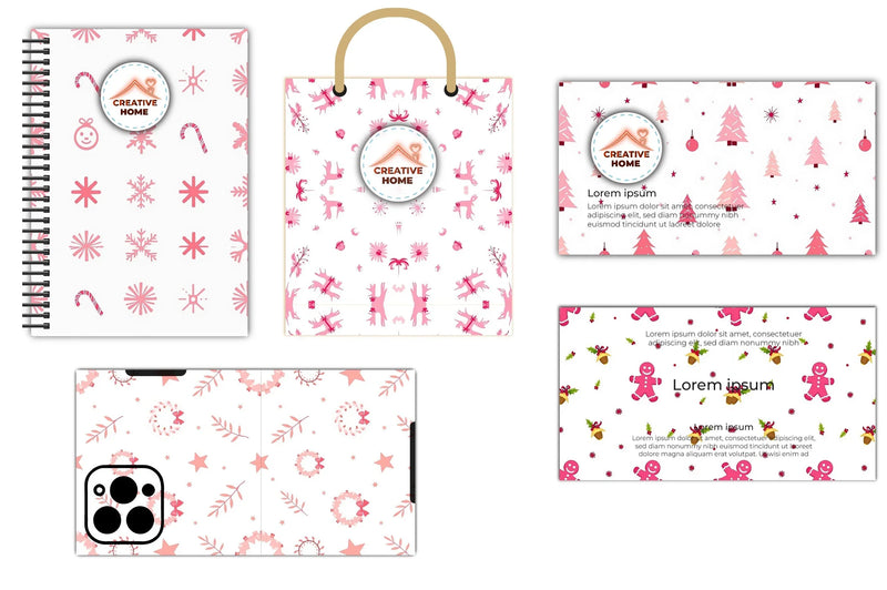 Minimalist Pink Christmas Clipart Bundle - CraftNest - Digital Crafting and Art