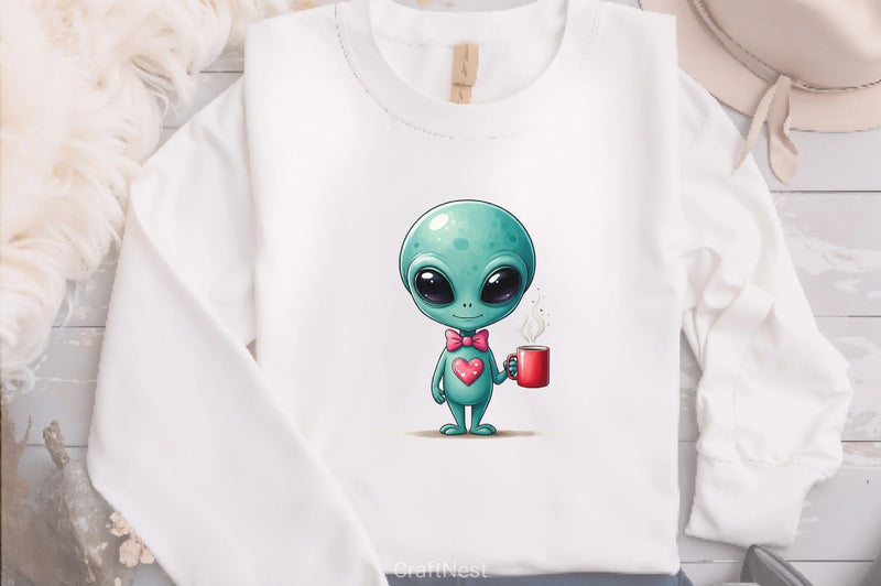 Valentine Aliens Clipart Bundle - CraftNest - Digital Crafting and Art