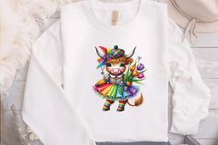 Mardi Gras Highland Cow Clipart Bundle 4 - CraftNest - Digital Crafting and Art