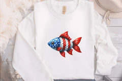 4th of July Patriotic Fish Clipart Bundle - CraftNest - Digital Crafting and Art
