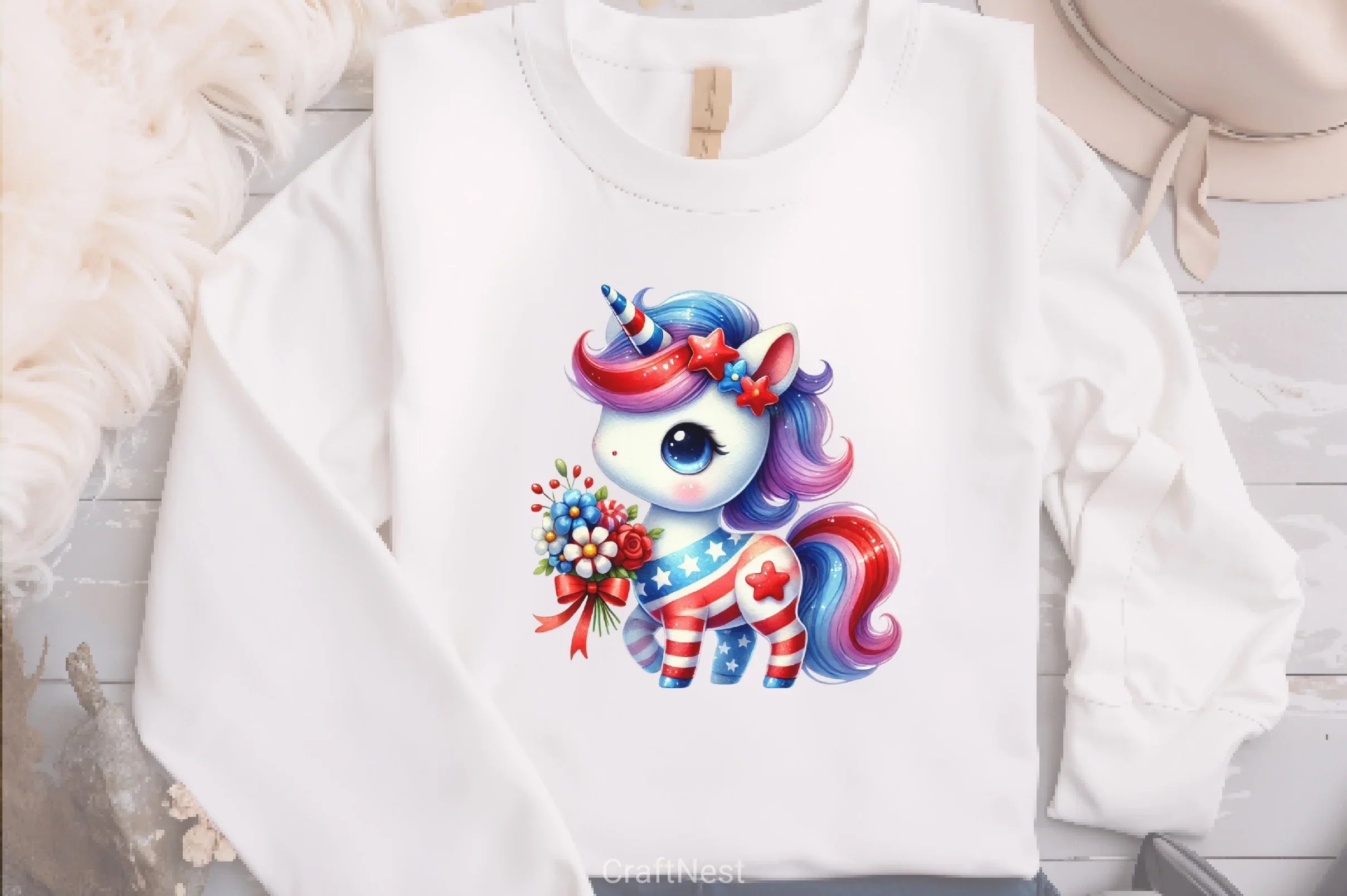 4th of July Unicorn Clipart Bundle 7 - CraftNest - Digital Crafting and Art