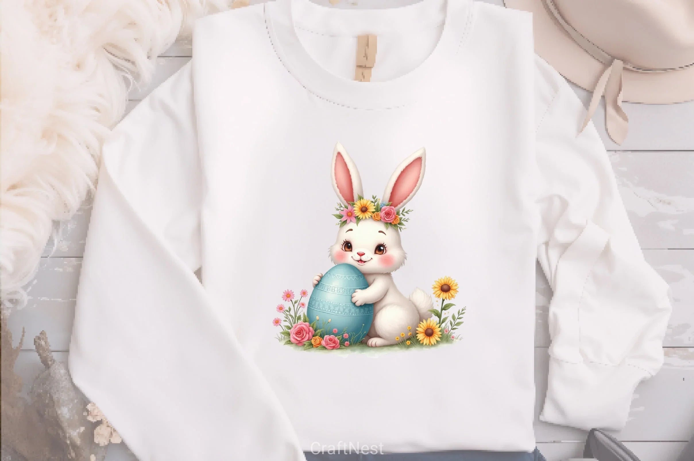 Cute Bunny Easter Clipart Bundle - CraftNest - Digital Crafting and Art