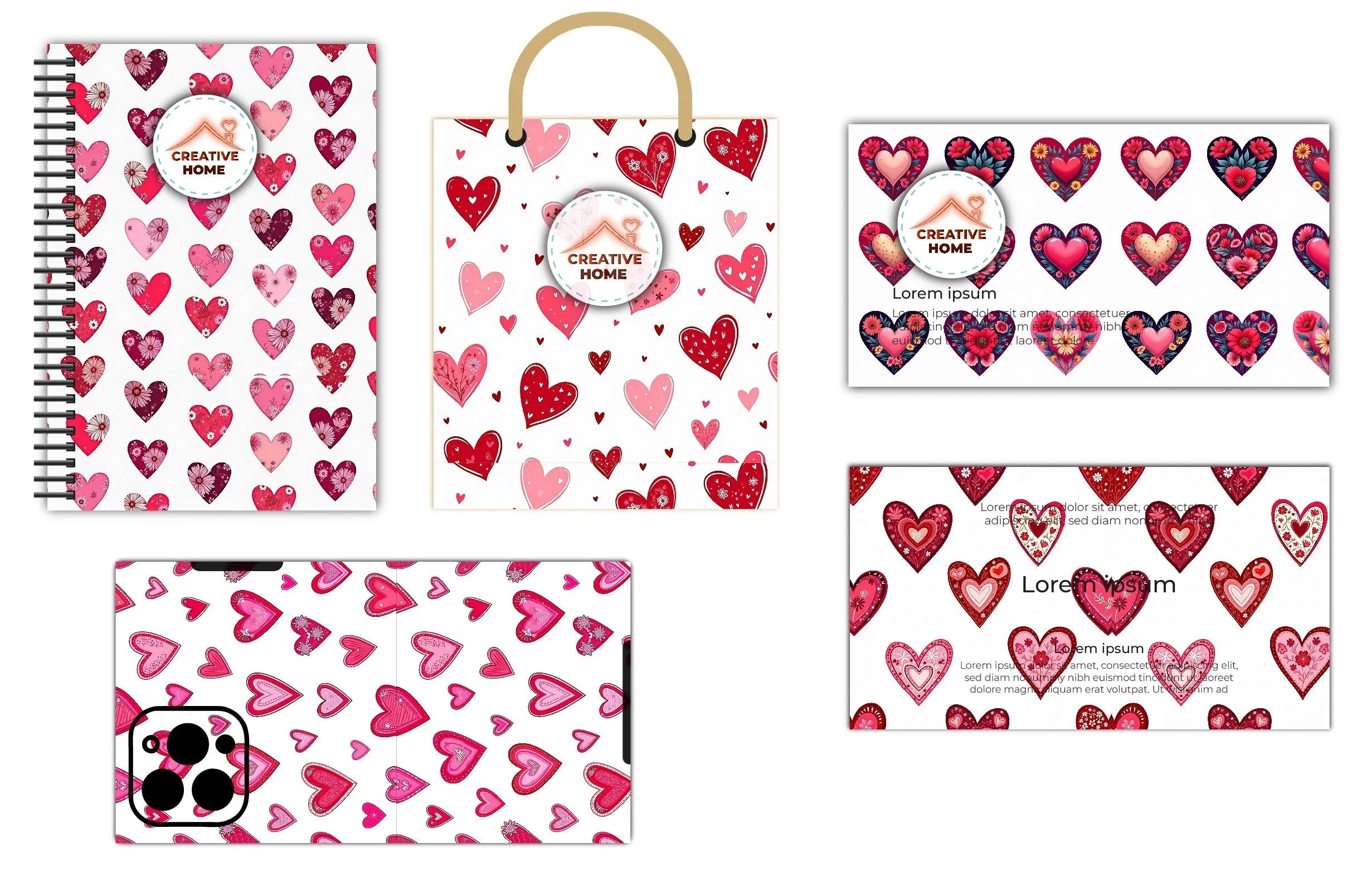 Colorful Love Pattern Clipart Bundle - CraftNest - Digital Crafting and Art