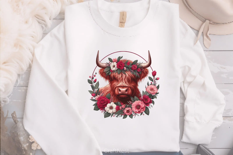 Valentine's Highland Cow Clipart Bundle 29 - CraftNest - Digital Crafting and Art