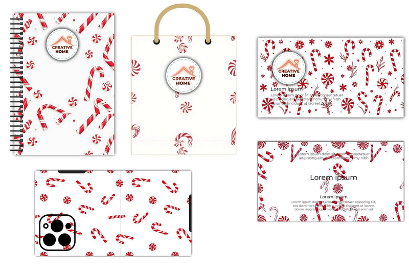 Festive Candy Cane Clipart Bundle - CraftNest - Digital Crafting and Art