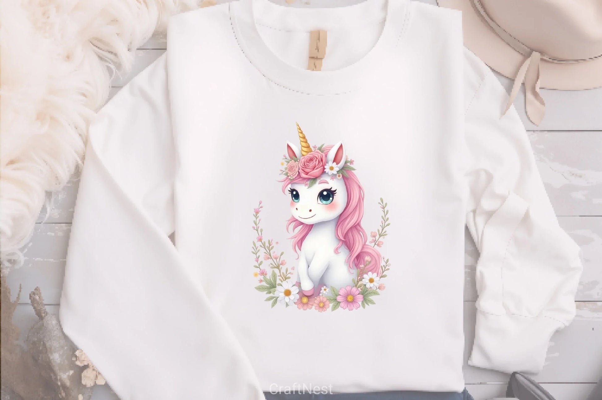 Baby Unicorn Clipart Bundle  2 - CraftNest - Digital Crafting and Art