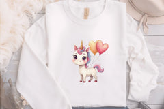 Baby Unicorn Heart Balloons Clipart Bundle - CraftNest - Digital Crafting and Art