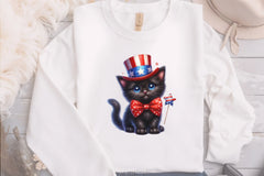 Patriotic Black Cat Clipart Bundle - CraftNest - Digital Crafting and Art