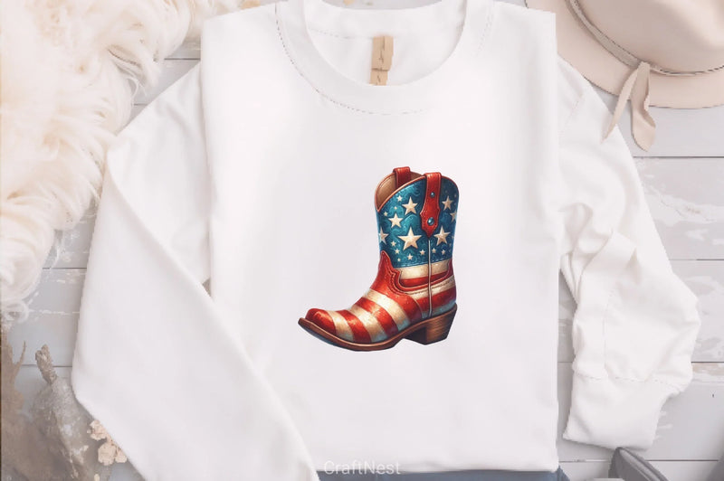4th of July Cowboy Boot Clipart Bundle - CraftNest - Digital Crafting and Art