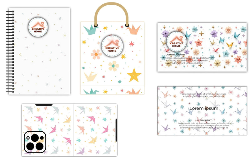 Geometric Cranes & Stars Clipart Bundle - CraftNest - Digital Crafting and Art