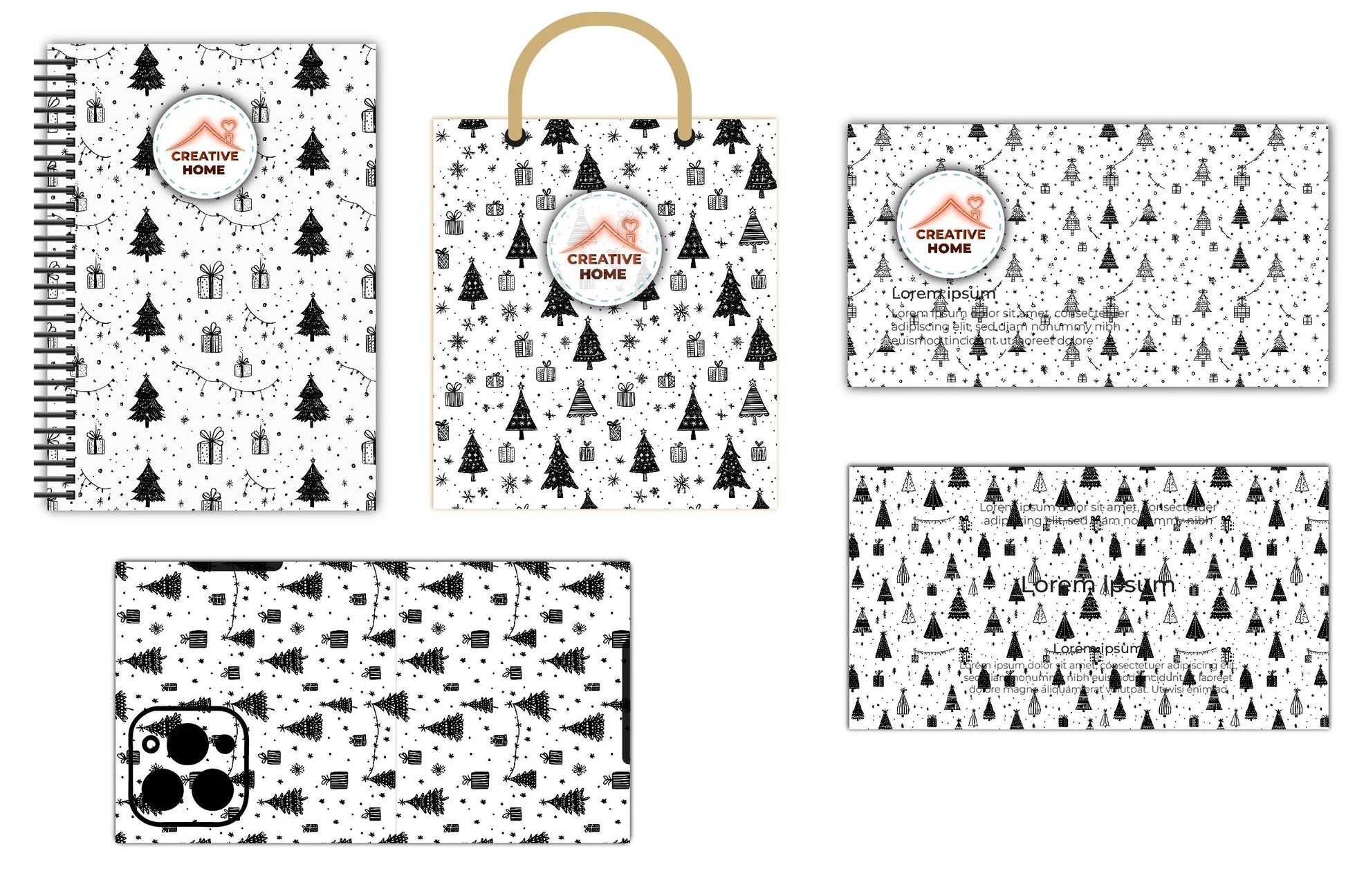 Christmas Trees & Presents Clipart Bundle - CraftNest - Digital Crafting and Art