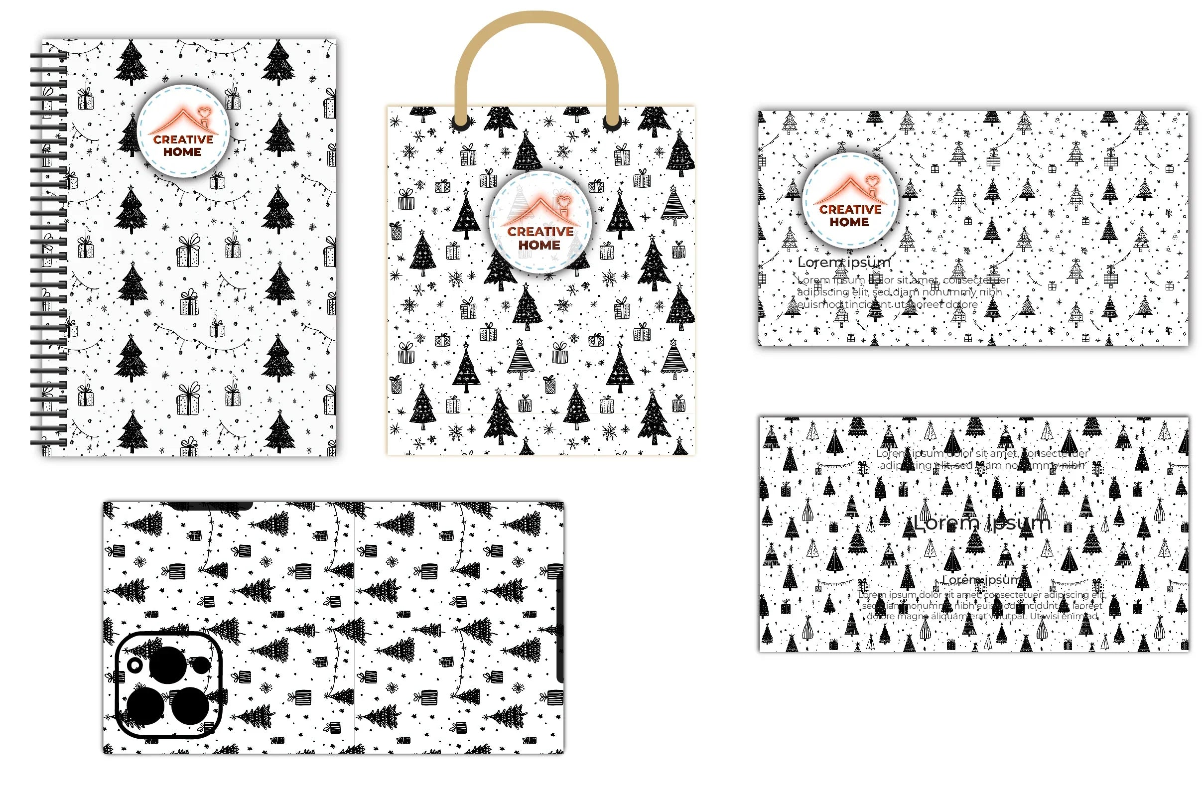 Christmas Trees & Presents Clipart Bundle - CraftNest - Digital Crafting and Art