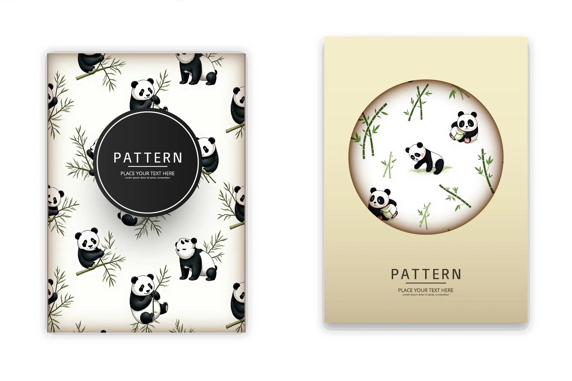 Cute Bamboo Munching Pattern Clipart Bundle - CraftNest - Digital Crafting and Art