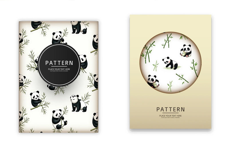 Cute Bamboo Munching Pattern Clipart Bundle - CraftNest - Digital Crafting and Art