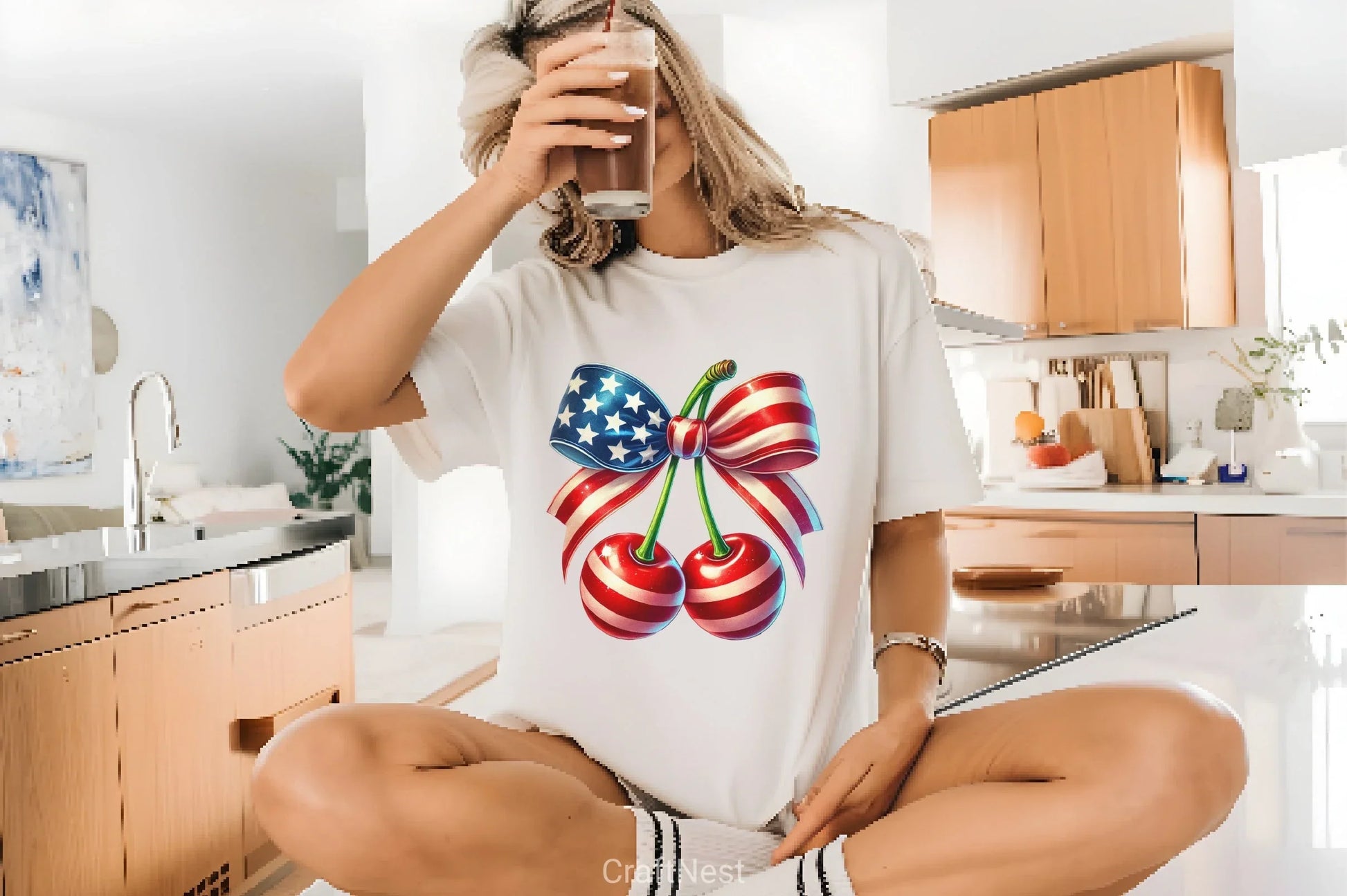 4th of July Cherry Bow Clipart Bundle - CraftNest - Digital Crafting and Art