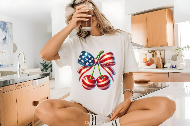 4th of July Cherry Bow Clipart Bundle - CraftNest - Digital Crafting and Art