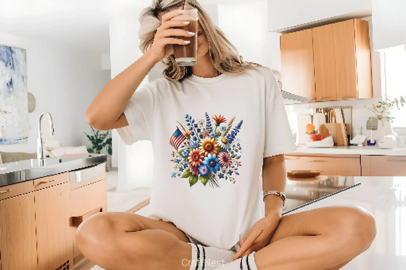 4th of July Flowers Clipart Bundle 5 - CraftNest - Digital Crafting and Art