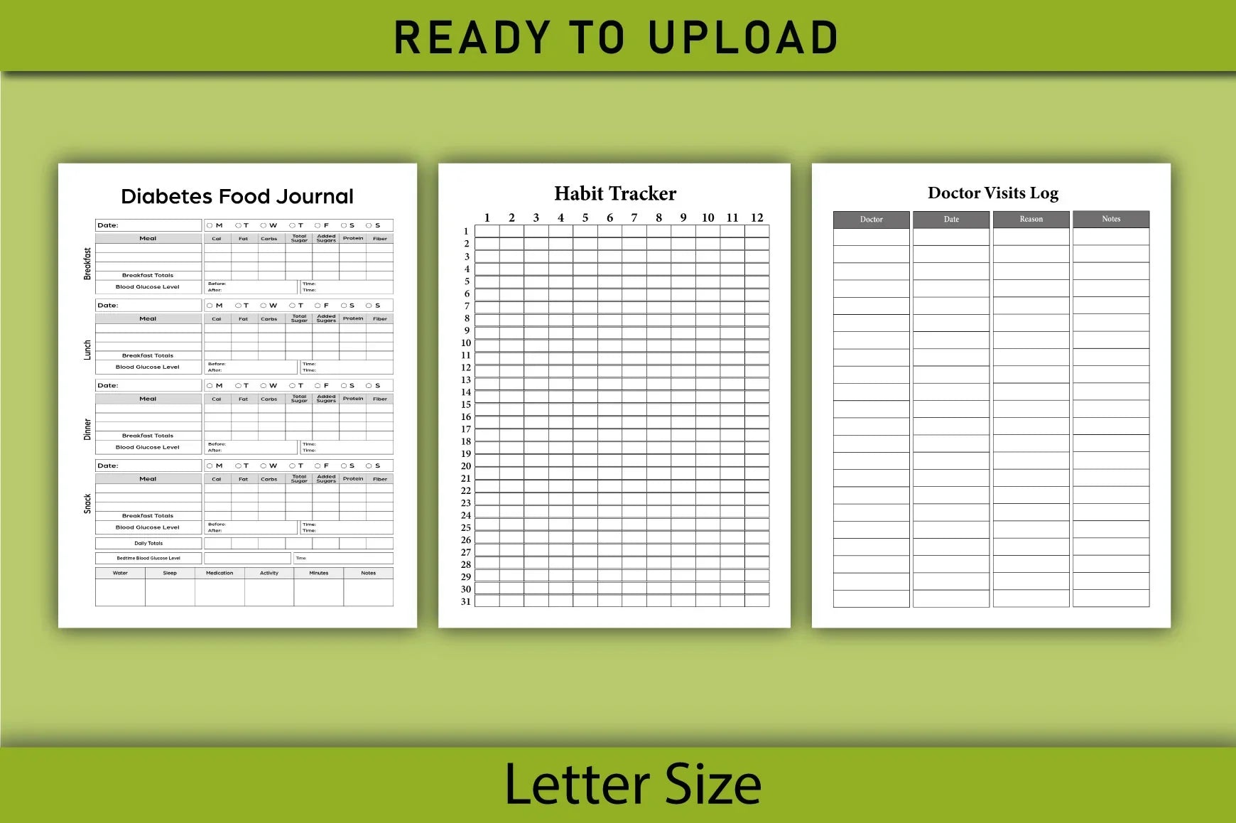 Diabetes Food & Blood Sugar Tracker Planner - CraftNest - Digital Crafting and Art