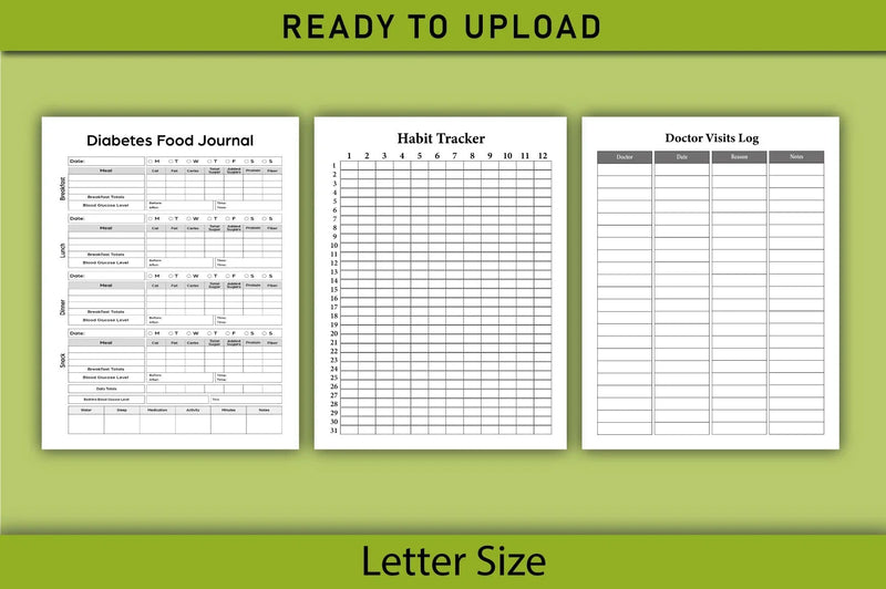 Diabetes Food & Blood Sugar Tracker Planner - CraftNest - Digital Crafting and Art