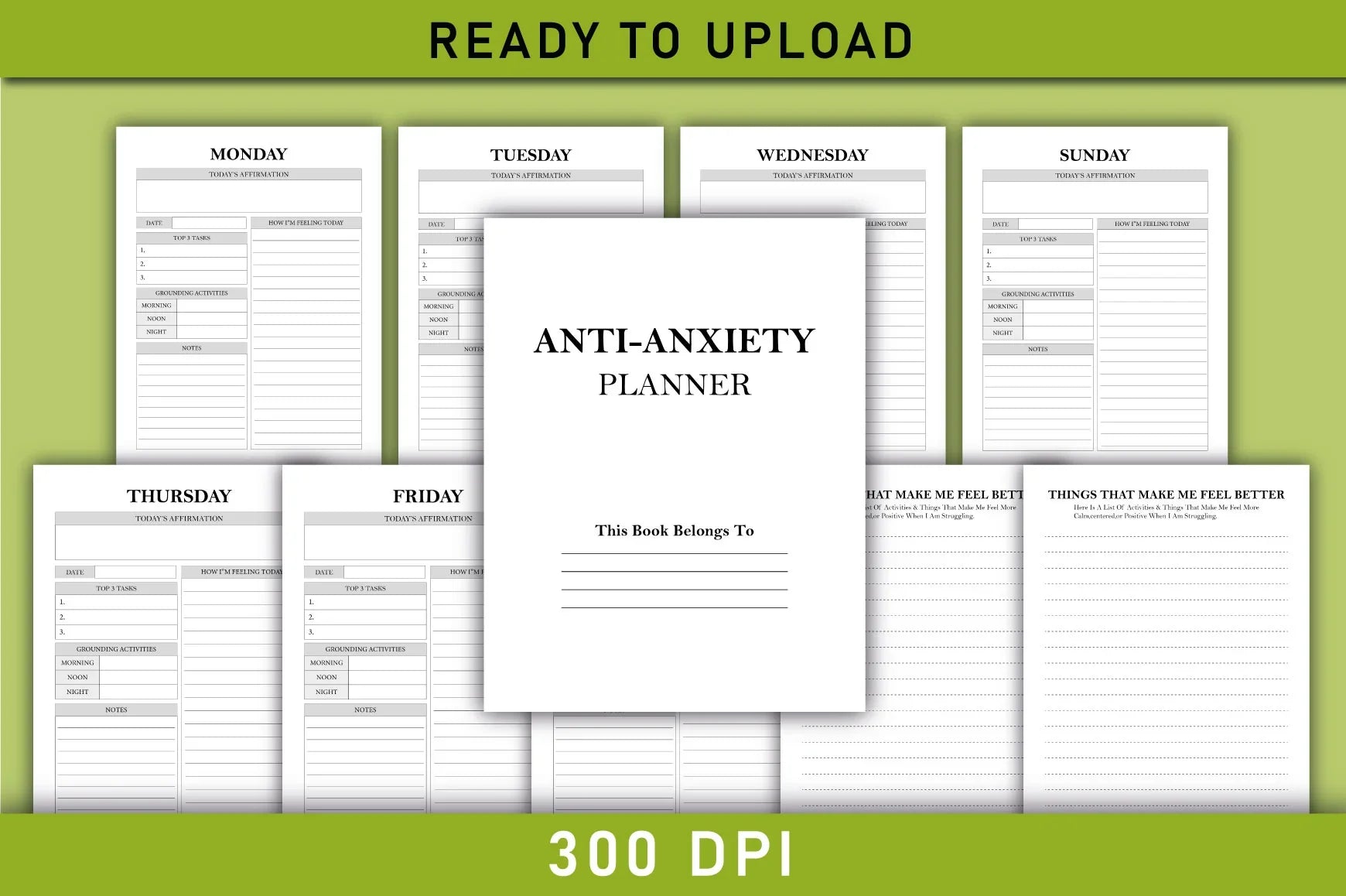 Anti Anxiety Planner - Printable Planner - CraftNest - Digital Crafting and Art