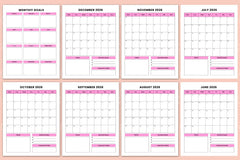 Monthly Planner Template - CraftNest - Digital Crafting and Art