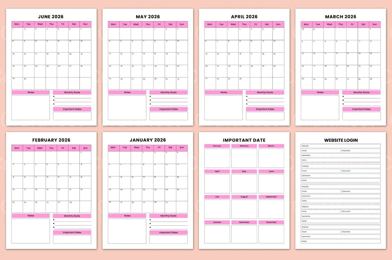 Teacher Lesson Planner Organizer - CraftNest - Digital Crafting and Art