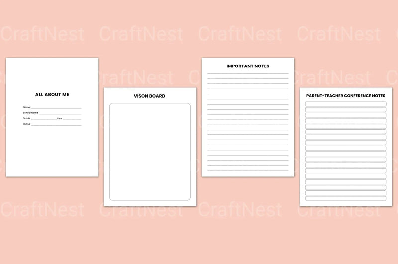 Teacher Lesson Planner Organizer - CraftNest - Digital Crafting and Art