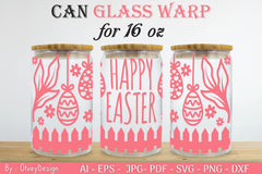 Happy Easter Day 16oz Can Glass Wrap SVG Bundle 2 - CraftNest - Digital Crafting and Art