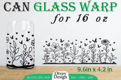 Blooming Wildflowers Can Glass 16 OZ SVG Bundle 2 - CraftNest - Digital Crafting and Art