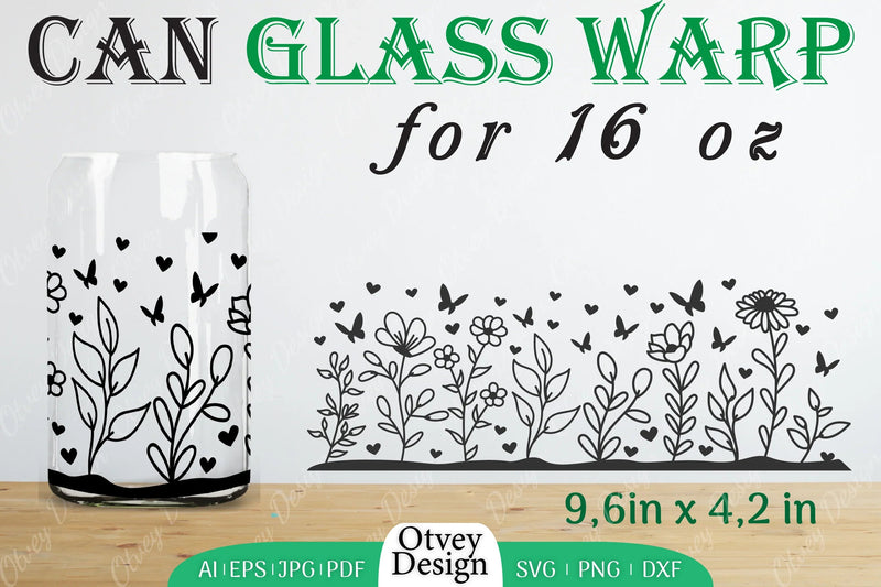 Blooming Wildflowers Can Glass 16 OZ SVG Bundle 2 - CraftNest - Digital Crafting and Art