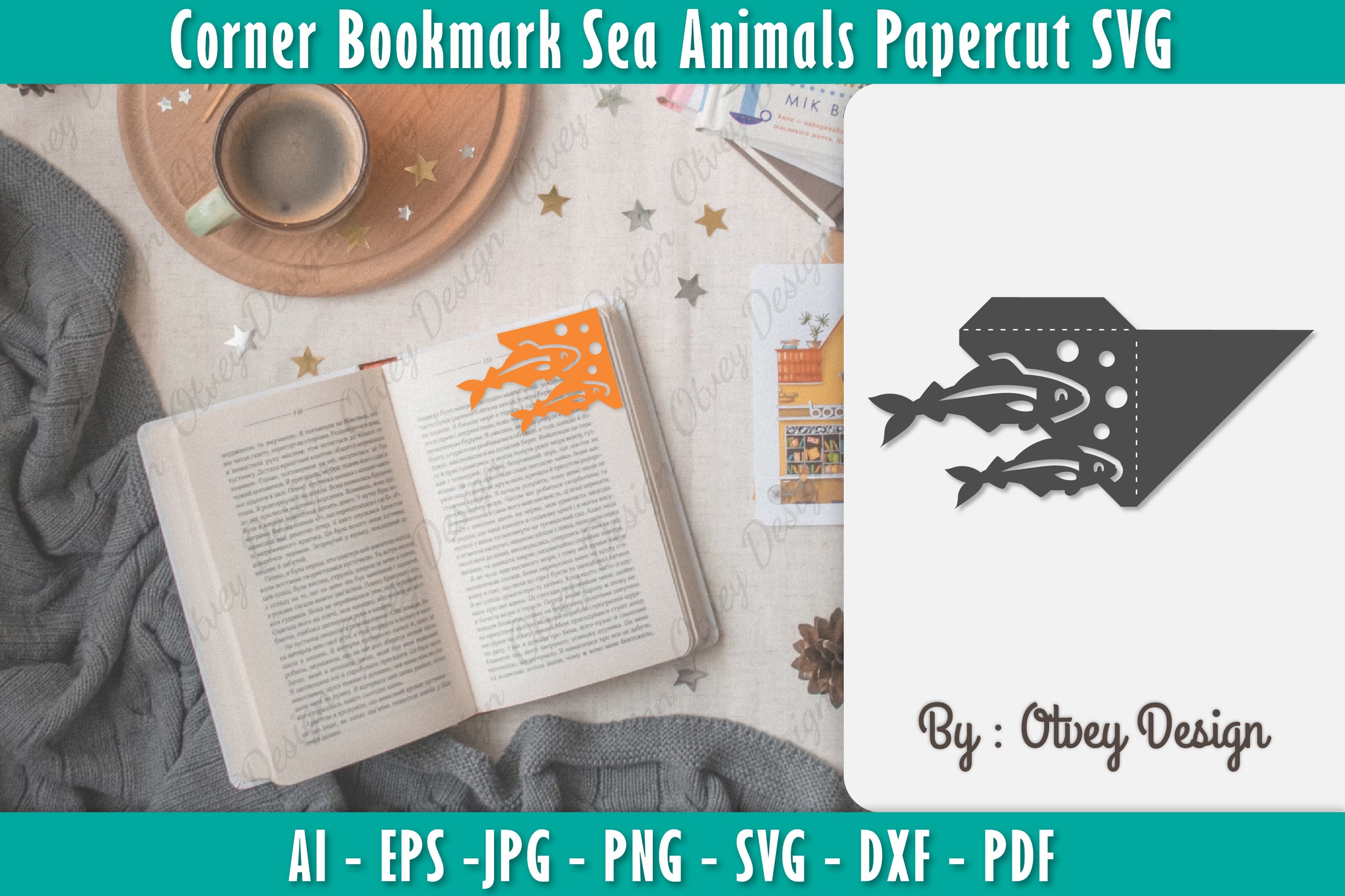 Corner Bookmark Sea Animals SVG Bundle 2 - CraftNest - Digital Crafting and Art