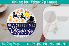 Christmas Deer Welcome Sign SVG Bundle - CraftNest - Digital Crafting and Art