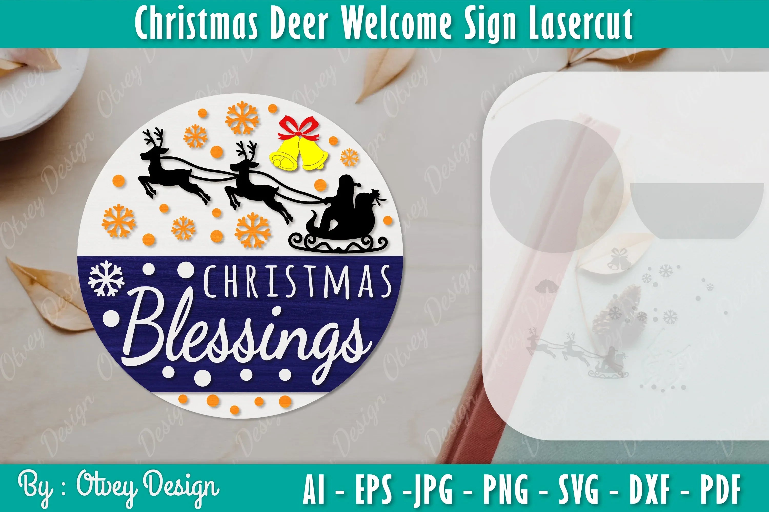 Christmas Deer Welcome Sign SVG Bundle - CraftNest - Digital Crafting and Art