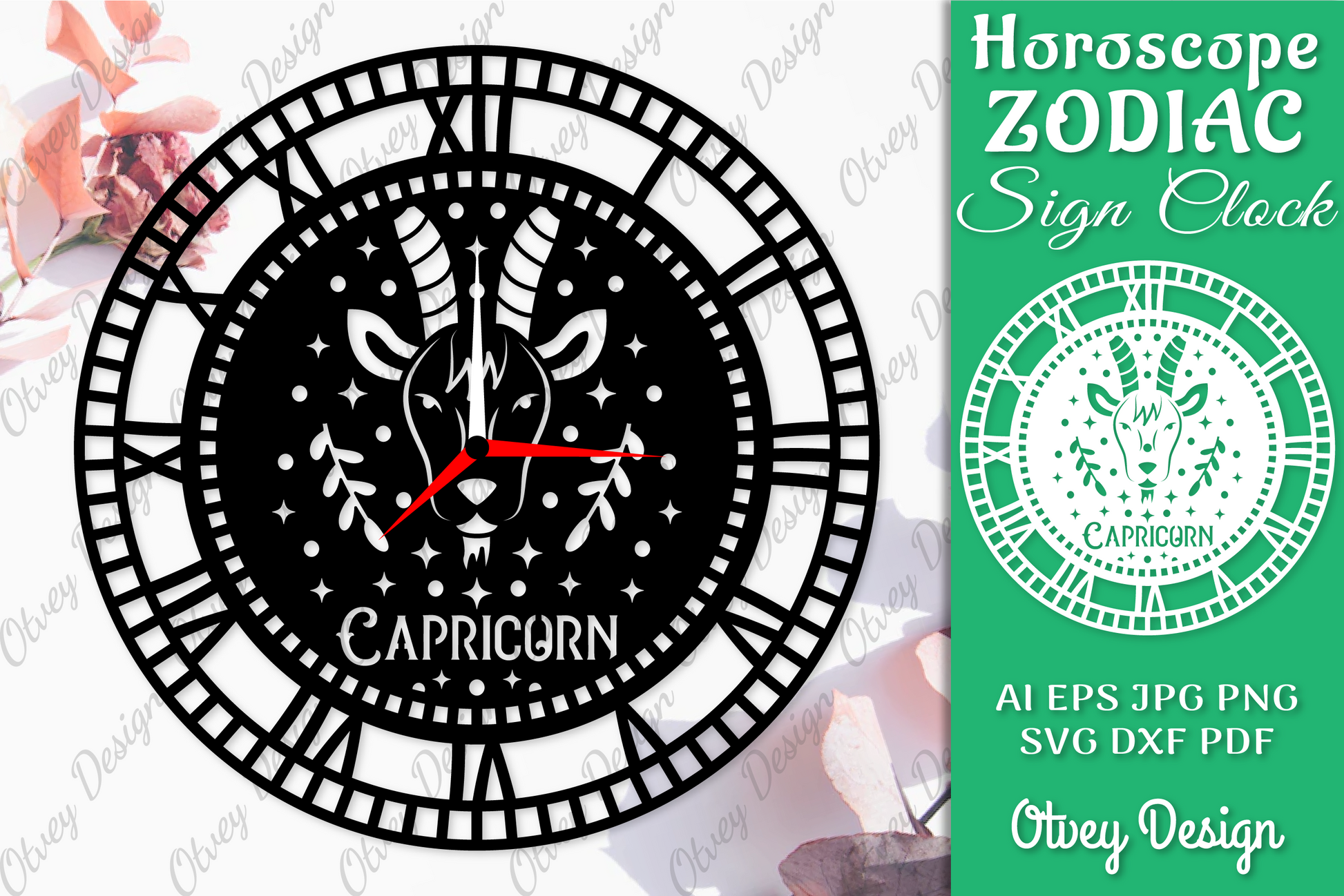 Horoscope Zodiac Sign Laser Cut Clock Template SVG Bundle 2 - CraftNest - Digital Crafting and Art