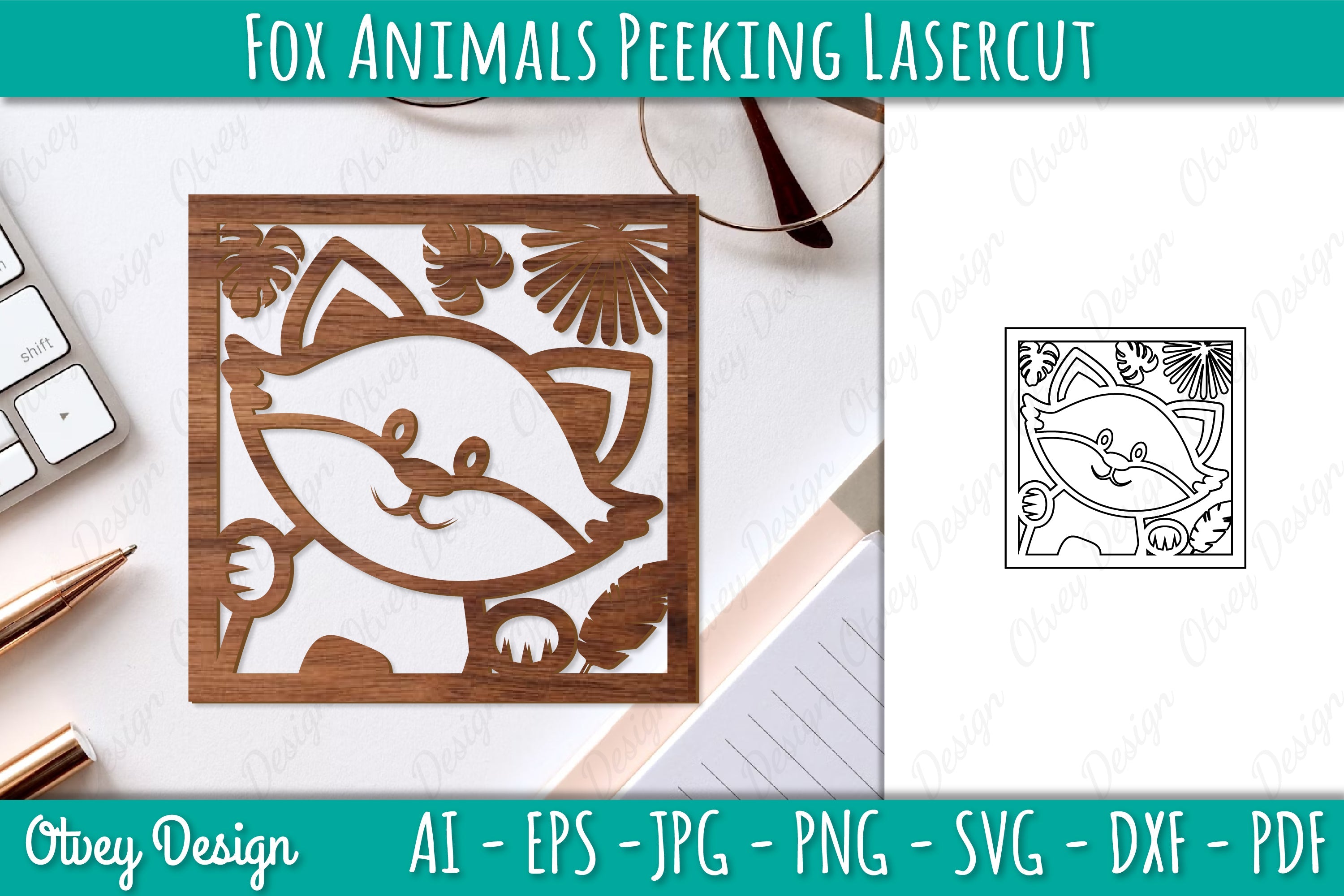 Animals Peeking Lasercut SVG Bundle 2 - CraftNest - Digital Crafting and Art