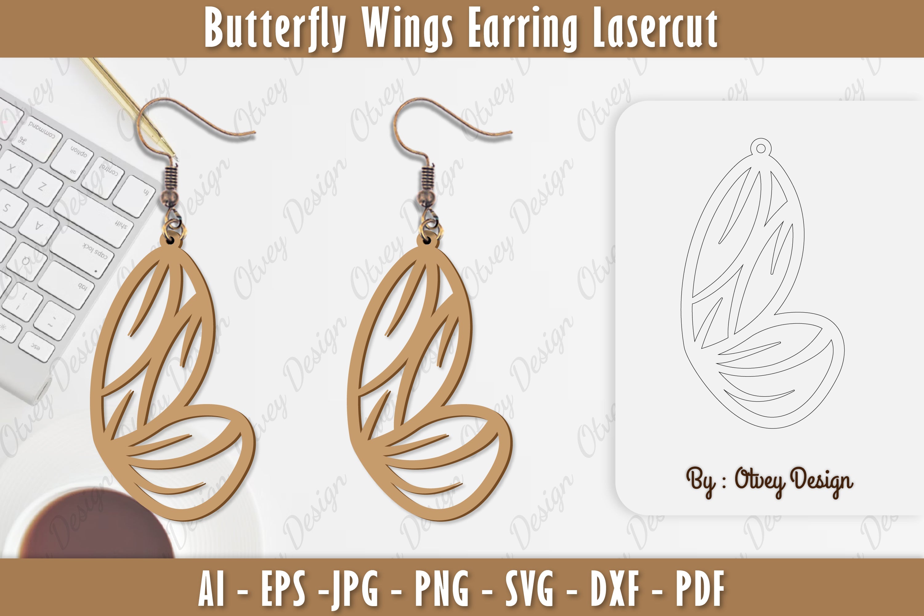 Butterfly Earring Lasercut SVG Bundle 2 - CraftNest - Digital Crafting and Art