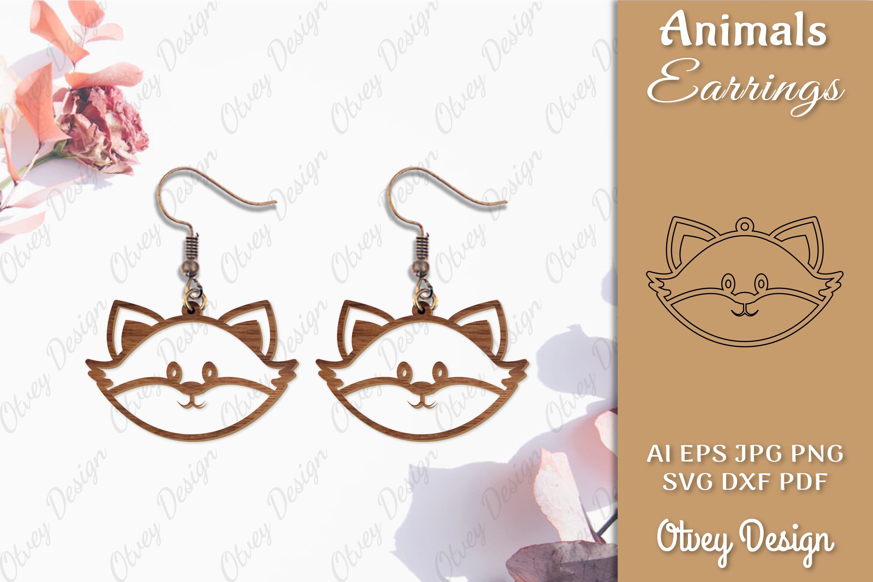 Animal Earrings SVG Bundle 17 - CraftNest - Digital Crafting and Art