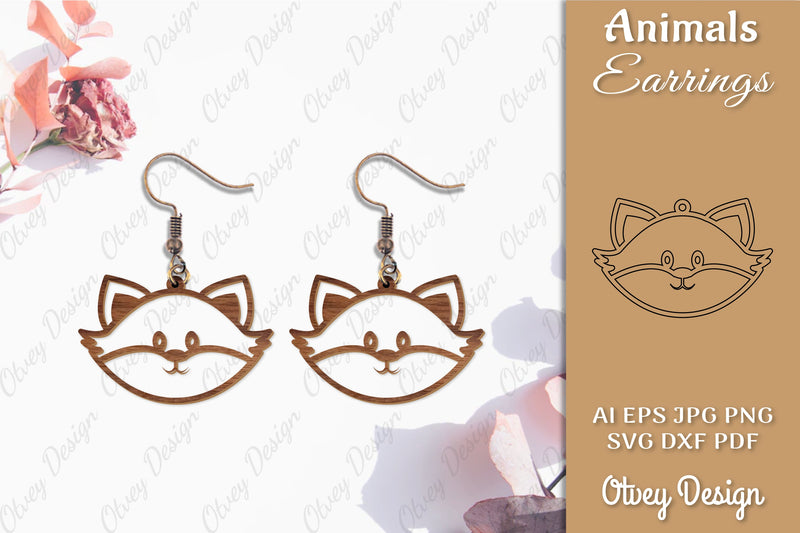 Animal Earrings SVG Bundle 17 - CraftNest - Digital Crafting and Art